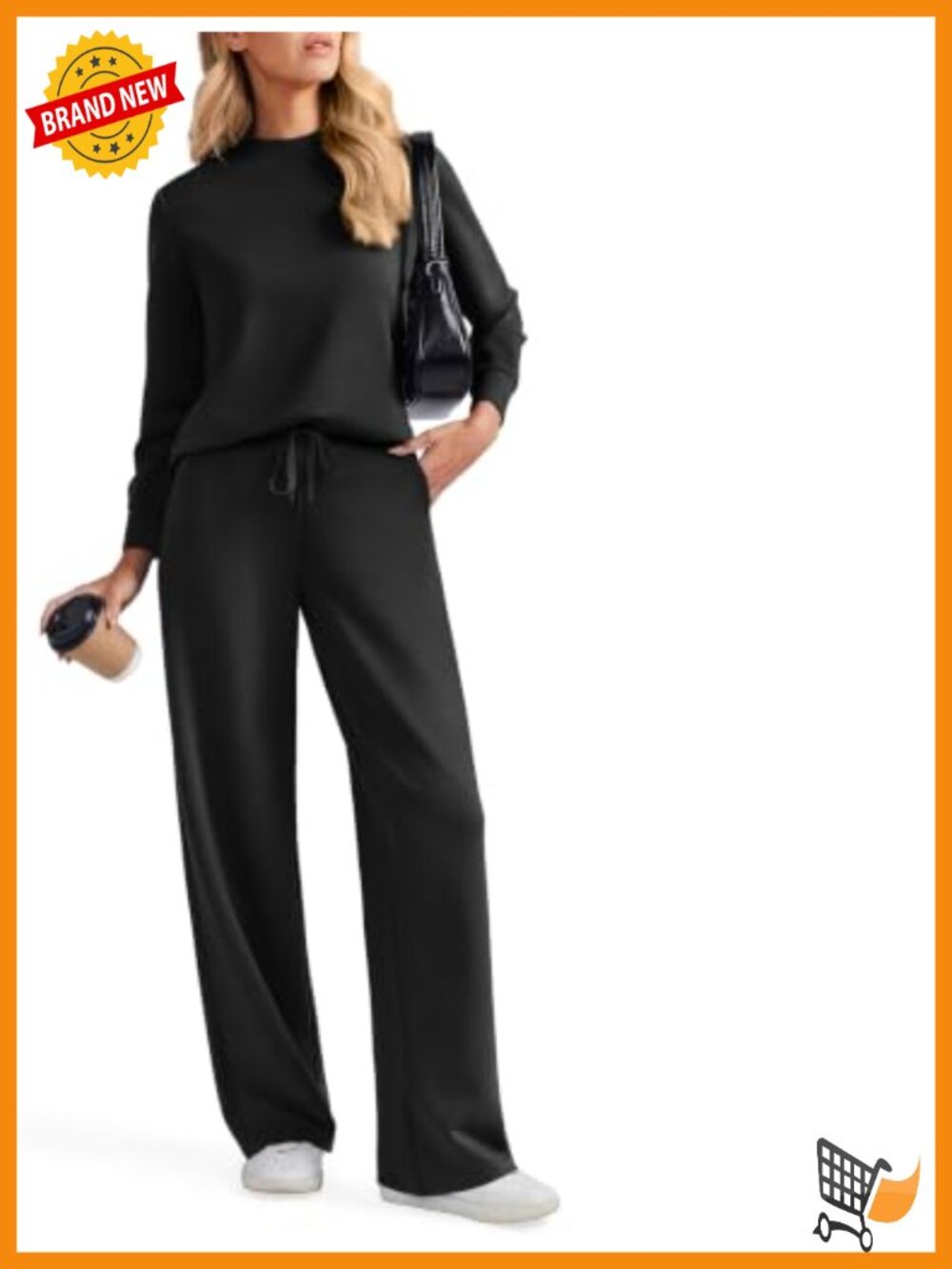 Wide Leg Pants Mock Neck Sweatsuit Lounge Set 2 Piece Outfit Women